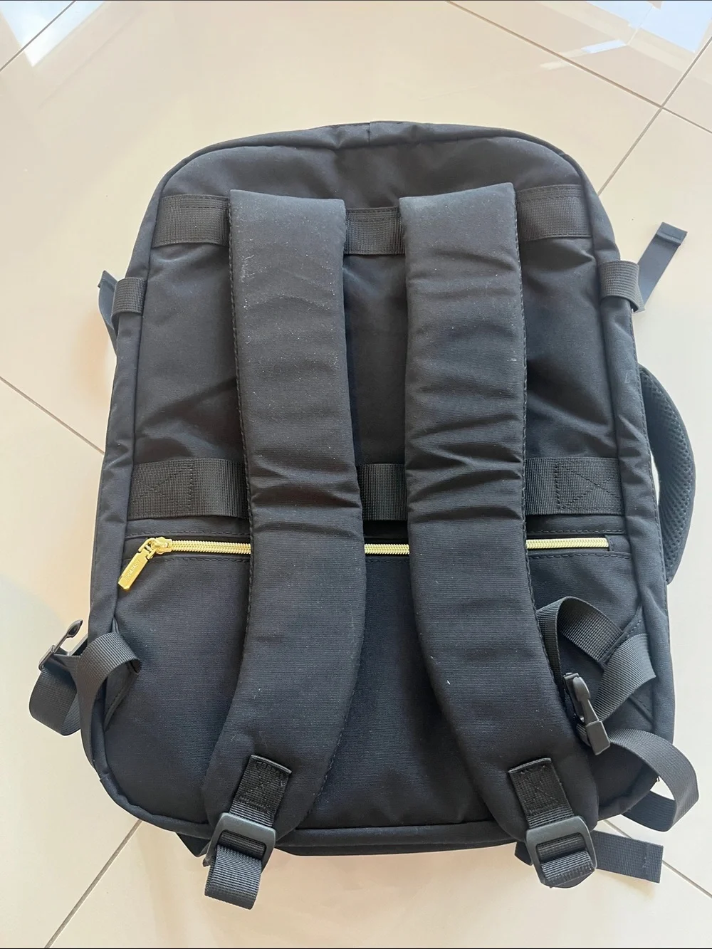 Lovevook Black Travel Luggage Backpack with Gold Accents NWOT